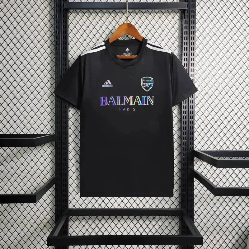 "Camisa Arsenal BALMAIN 24/25 - Torcedor Masculina Refletiva Preta - Netmantos"