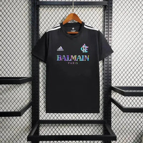 "Camisa Flamengo BALMAIN 24/25 - Torcedor Masculina Refletiva Preta - Netmantos"