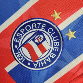 "Camisa Bahia Edição Aniversário 24/25 - Torcedor Masculina Vermelha e Azul Oito-Oito - Netmantos"