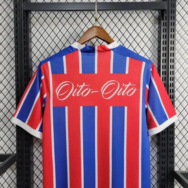 "Camisa Bahia Edição Aniversário 24/25 - Torcedor Masculina Vermelha e Azul Oito-Oito - Netmantos"