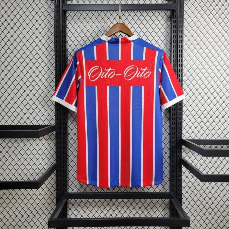 "Camisa Bahia Edição Aniversário 24/25 - Torcedor Masculina Vermelha e Azul Oito-Oito - Netmantos"