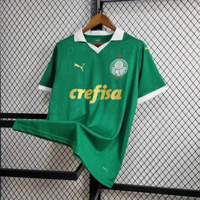 "Camisa Palmeiras Home 24/25 - Torcedor Masculina Verde + Patch Brasileirão e Avanti + Patrocínios - Netmantos"