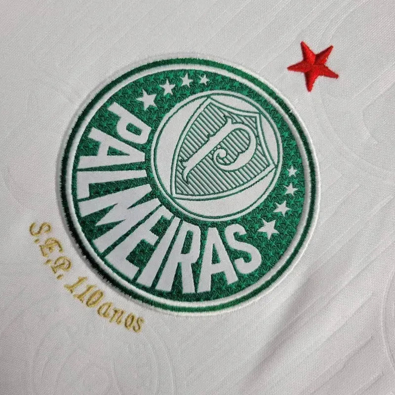 "Camisa Palmeiras Away 24/25 - Torcedor Masculina Branca + Patch Brasileirão e Avanti + Patrocínios - Netmantos"
