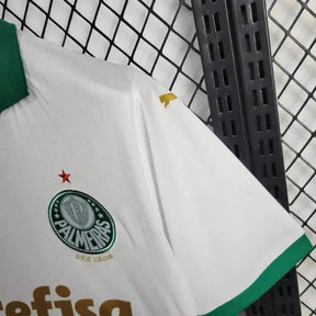 "Camisa Palmeiras Away 24/25 - Torcedor Masculina Branca + Patch Brasileirão e Avanti + Patrocínios - Netmantos"