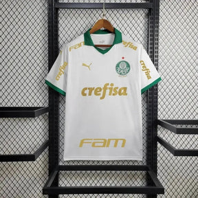 "Camisa Palmeiras Away 24/25 - Torcedor Masculina Branca + Patch Brasileirão e Avanti + Patrocínios - Netmantos"