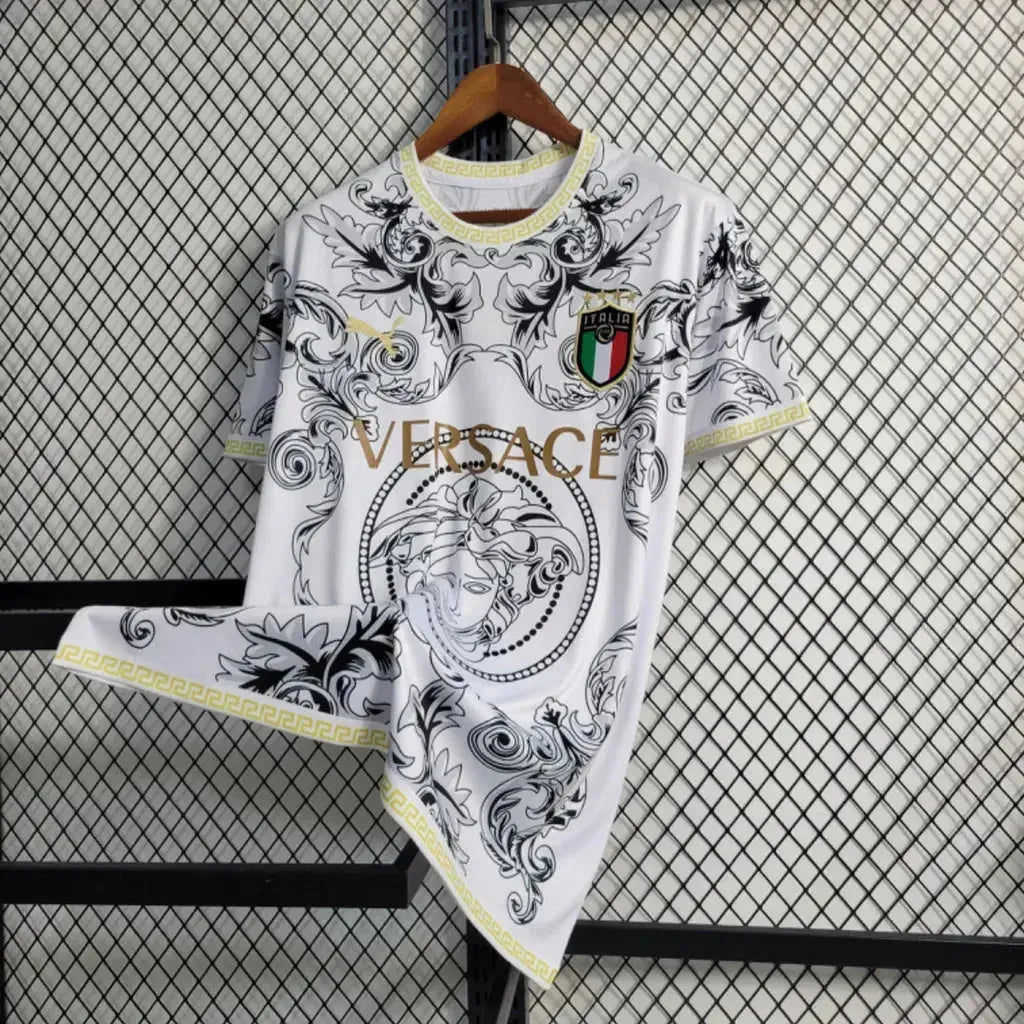 "Camisa Itália x Versace 23/24- Torcedor Masculina Branca - Netmantos"