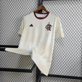 "Camisa Flamengo Treino 24/25 - Torcedor Masculina Bege e Branca - Netmantos"