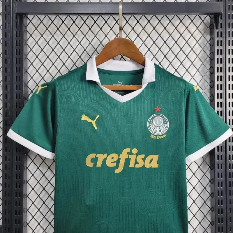 "Camisa Palmeiras Home 24/25 - Torcedor Infantil Verde e Dourado - Netmantos"