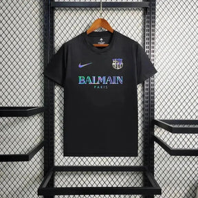 "Camisa Barcelona BALMAIN 24/25 - Torcedor Masculina Refletiva Preta - Netmantos"