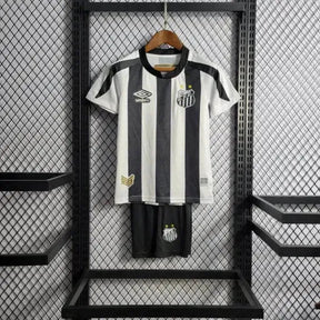 "Camisa Santista Away 22/23 - Torcedor Infantil Preta e Branca - Netmantos"