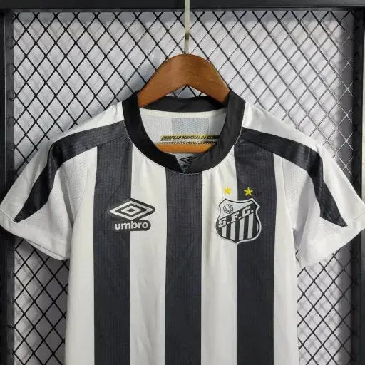 "Camisa Santista Away 22/23 - Torcedor Infantil Preta e Branca - Netmantos"