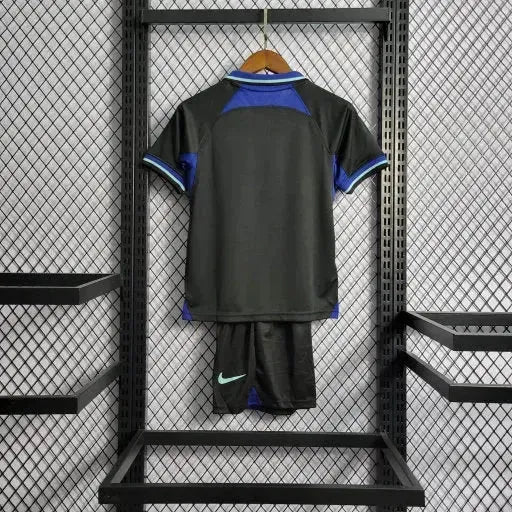 "Camisa Atlético de Madrid Away 22/23 - Torcedor Infantil Preta - Netmantos"