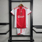 "Camisa Ajax Home 23/24 - Torcedor Infantil Vermelha e Branca - Netmantos"
