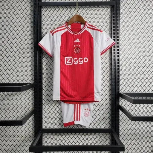 "Camisa Ajax Home 23/24 - Torcedor Infantil Vermelha e Branca - Netmantos"