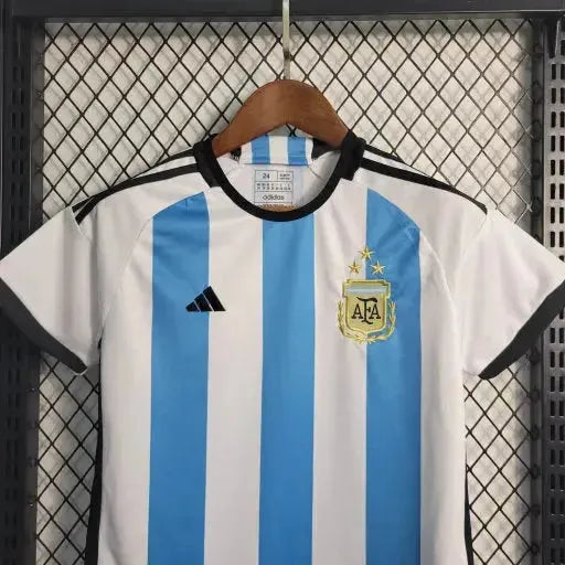 "Camisa Argentina Home III 22/23 - Torcedor Infantil Azul e Branca - Netmantos"