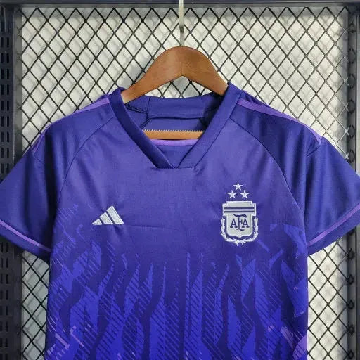 "Camisa Argentina Away III 22/23 - Torcedor Infantil Roxa - Netmantos"