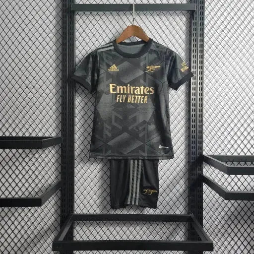 "Camisa Arsenal Away 22/23 - Torcedor Infantil Preta - Netmantos"
