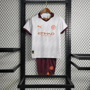 "Camisa Manchester City Away 23/24 - Torcedor Infantil Branca - Netmantos"