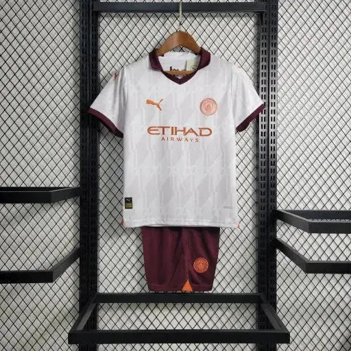 "Camisa Manchester City Away 23/24 - Torcedor Infantil Branca - Netmantos"