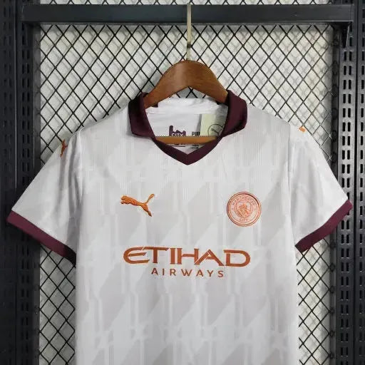 "Camisa Manchester City Away 23/24 - Torcedor Infantil Branca - Netmantos"