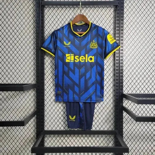 "Camisa Newcastle United Away II 23/24 - Torcedor Infantil Azul - Netmantos"