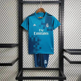 "Camisa Real Madrid Retrô Away 17/18 - Torcedor Infantil Azul - Netmantos"