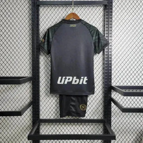 "Camisa Napoli Away 23/24 - Torcedor Infantil Preta - Netmantos"