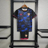 "Camisa Sevilla Away 23/24 - Torcedor Infantil Preta - Netmantos"