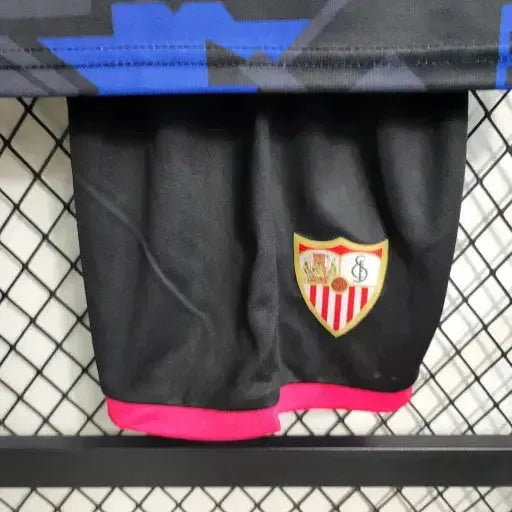 "Camisa Sevilla Away 23/24 - Torcedor Infantil Preta - Netmantos"