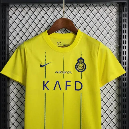 "Camisa Al-Nassr Home 23/24 - Torcedor Infantil Amarela - Netmantos"