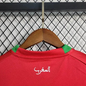 "Camisa Marrocos Home 22/23 - Torcedor Infantil Vermelha Verde - Netmantos"