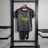 "Camisa PSG Away V 23/24 - Torcedor Infantil Preta e Amarela - Netmantos"