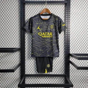 "Camisa PSG Away V 23/24 - Torcedor Infantil Preta e Amarela - Netmantos"