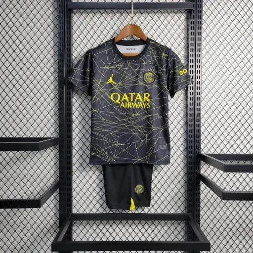 "Camisa PSG Away V 23/24 - Torcedor Infantil Preta e Amarela - Netmantos"
