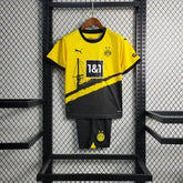 "Camisa Borussia Dortmund Home 23/24 - Torcedor Infantil Preta e Amarela - Netmantos"
