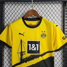 "Camisa Borussia Dortmund Home 23/24 - Torcedor Infantil Preta e Amarela - Netmantos"
