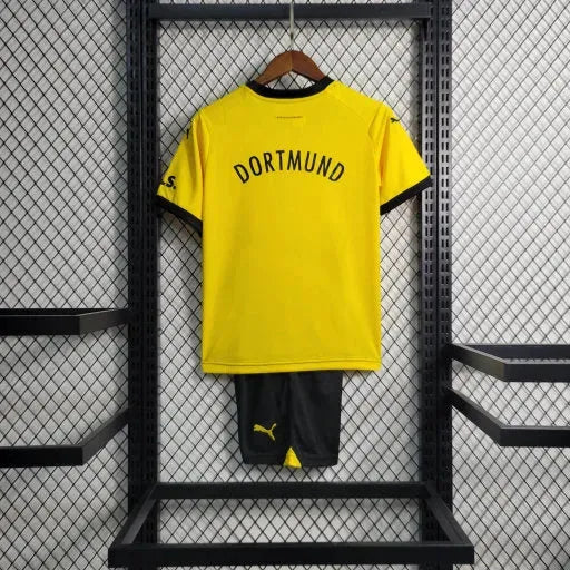 "Camisa Borussia Dortmund Home 23/24 - Torcedor Infantil Preta e Amarela - Netmantos"
