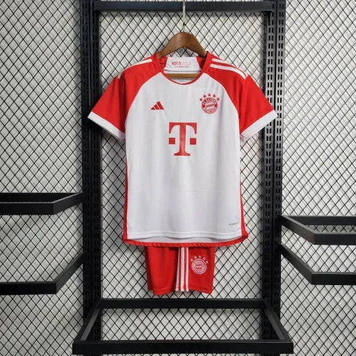 "Camisa Bayern Munchen Home 23/24 - Torcedor Infantil Vermelha e Branca - Netmantos"