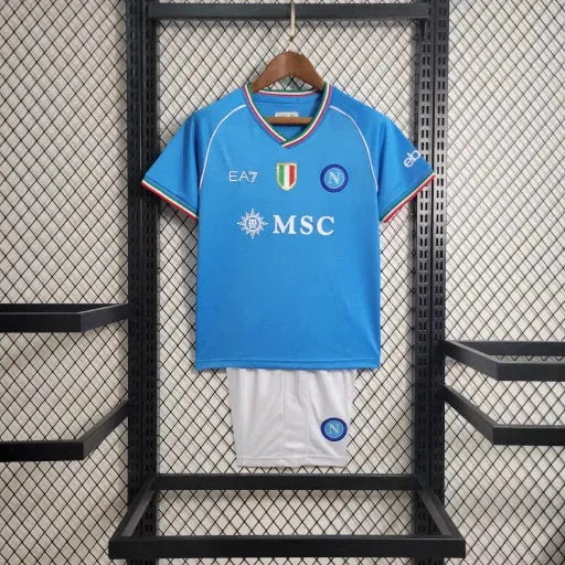 "Camisa Napoli Home 23/24 - Torcedor Infantil Azul - Netmantos"