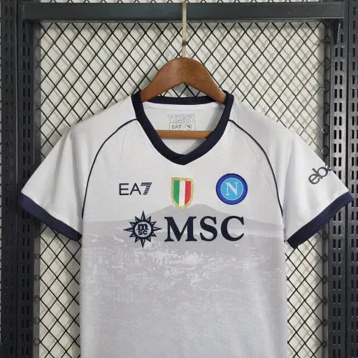 "Camisa Napoli Away 23/24 - Torcedor Infantil Branca - Netmantos"