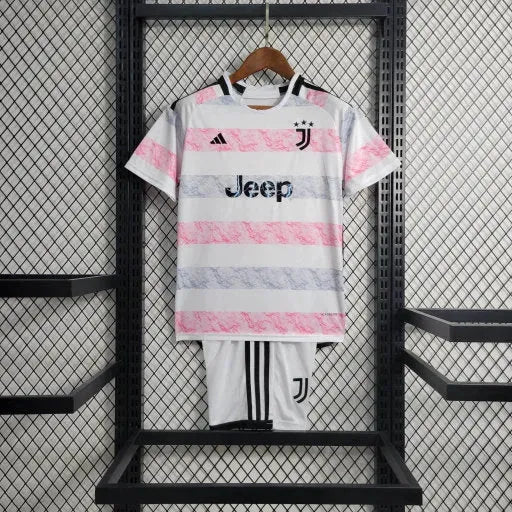 "Camisa Juventus Away 23/24 - Torcedor Infantil Branca e Rosa - Netmantos"