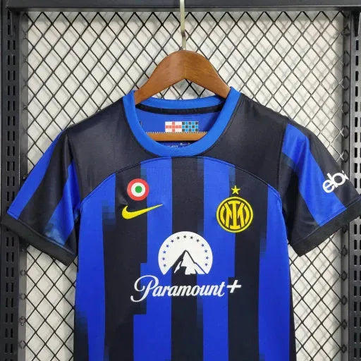 "Camisa Inter de Milão Home 23/24 - Torcedor Infantil Azul e Preta - Netmantos"