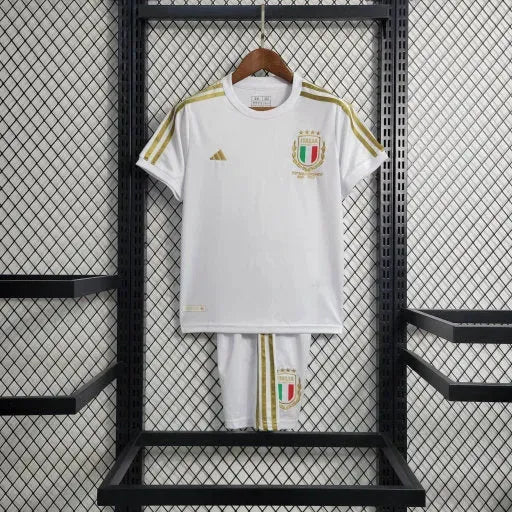 "Camisa Itália Edição Comemorativa 23/24 - Torcedor Infantil Branca e Dourada - Netmantos"