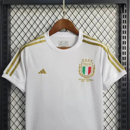 "Camisa Itália Edição Comemorativa 23/24 - Torcedor Infantil Branca e Dourada - Netmantos"