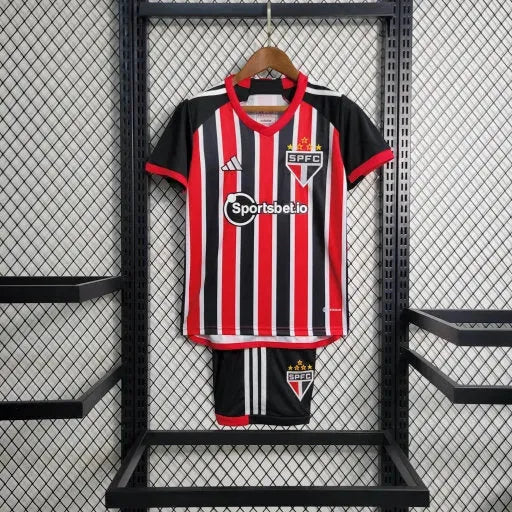 "Camisa São Paulo Away 23/24 - Torcedor Infantil Preta e Vermelha - Netmantos"