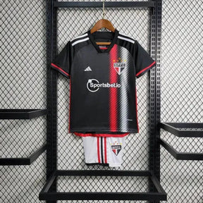 "Camisa São Paulo Away II 23/24 - Torcedor Infantil Preta - Netmantos"