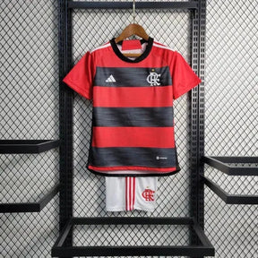 "Camisa Flamengo Home 23/24 - Torcedor Infantil Vermelha e Preta - Netmantos"