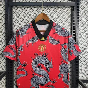 "Camisa Manchester United Dragão China Retrô 19/20- Torcedor Masculina Vermelha e Cinza - Netmantos"
