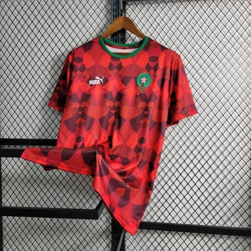 "Camisa Marrocos Home 23/24 - Torcedor Masculina Vermelha - Netmantos"