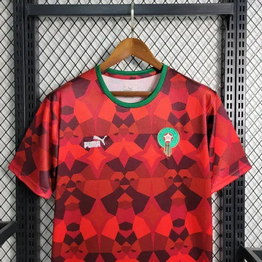 "Camisa Marrocos Home 23/24 - Torcedor Masculina Vermelha - Netmantos"